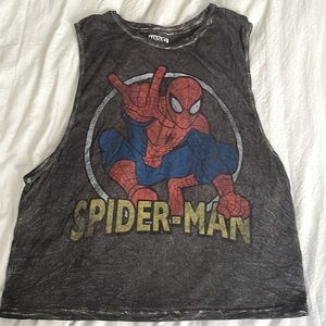 Women large spider man tank.